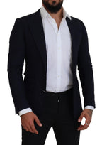 Dolce & Gabbana Blue Wool Formal Taormina Blazer - Zeiniez