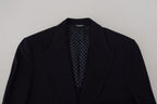 Dolce & Gabbana Blue Wool Formal Taormina Blazer - Zeiniez