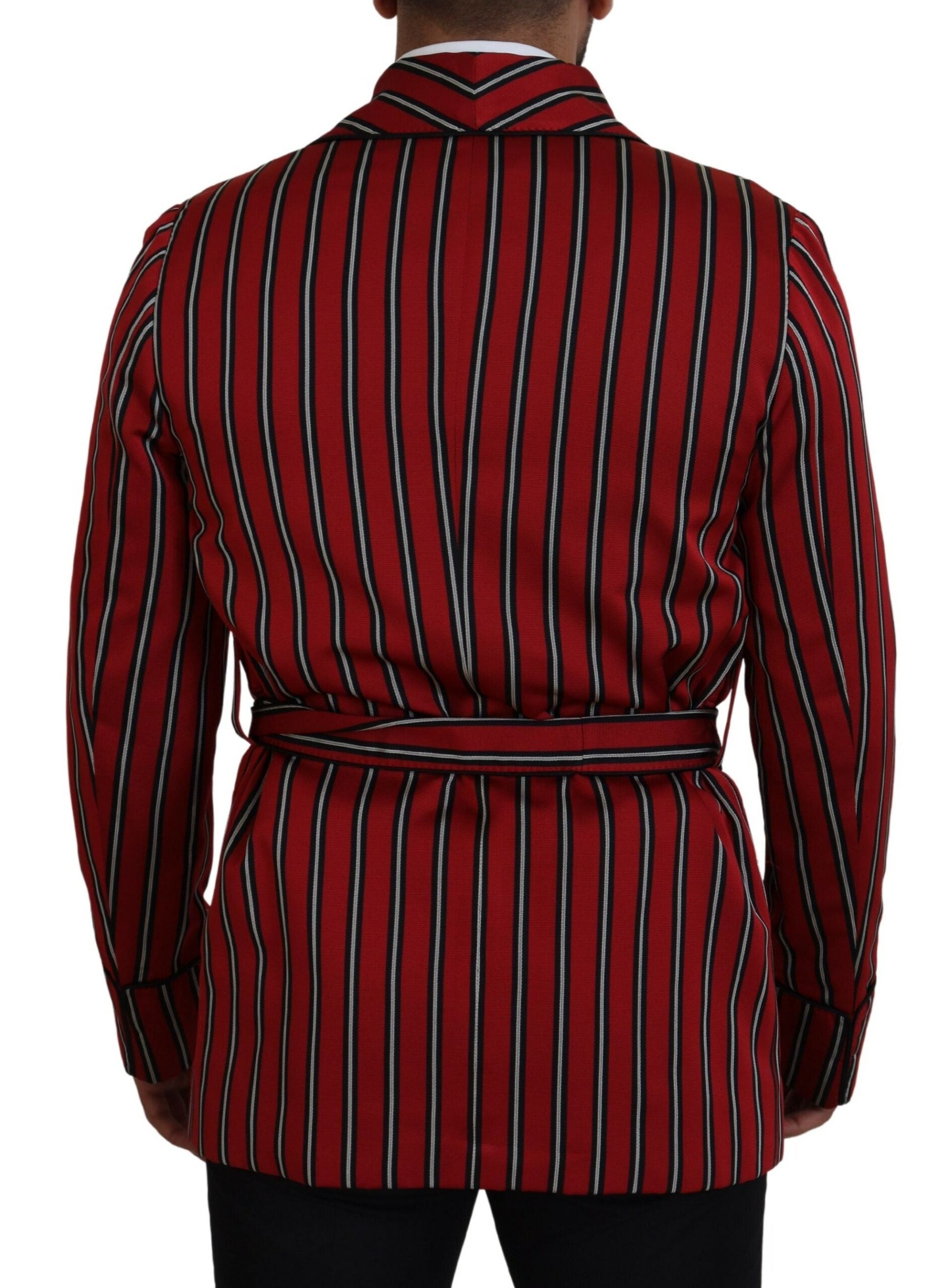 Dolce & Gabbana Red Striped Martini Printed Lining Robe - Zeiniez