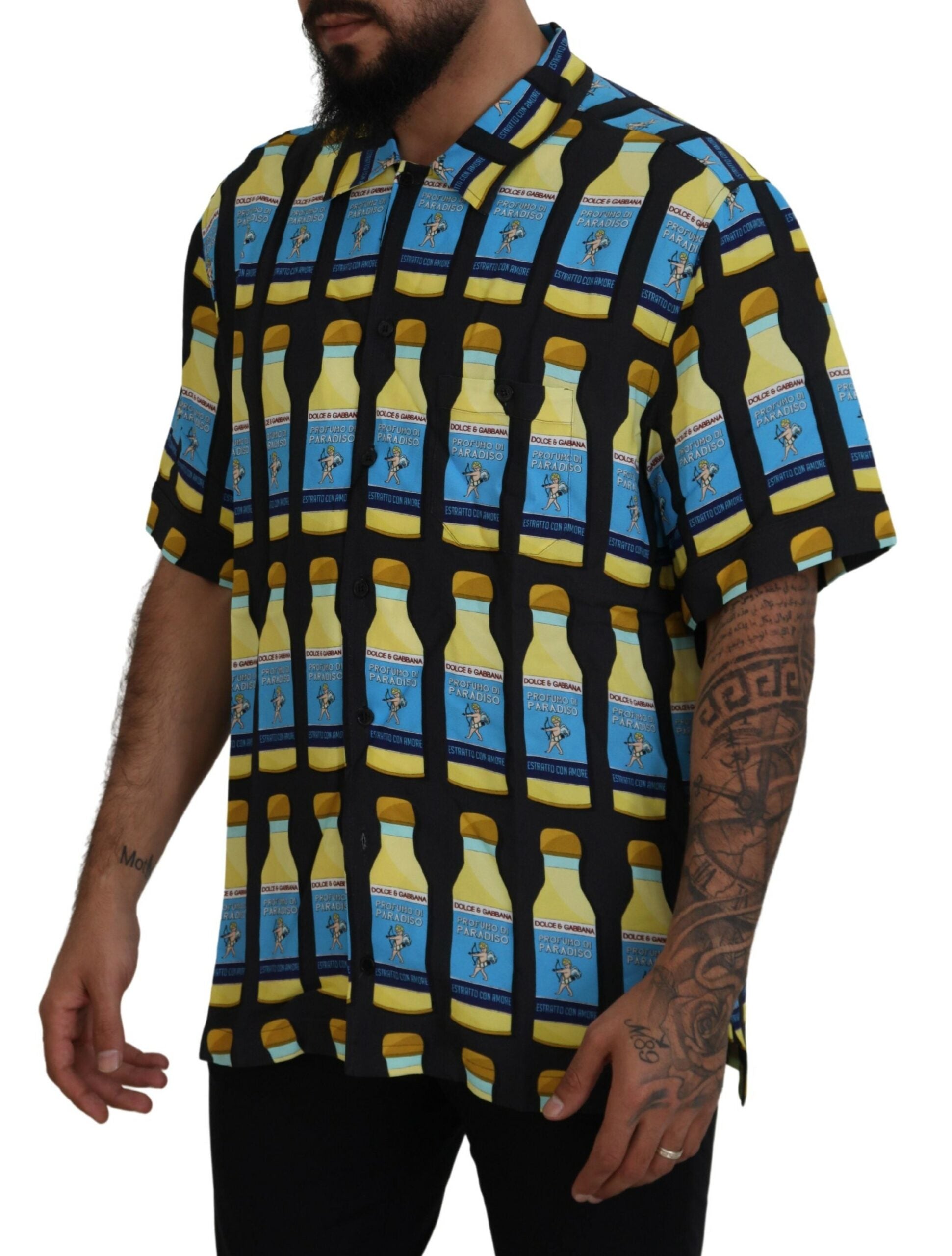 Dolce & Gabbana Multicolor Printed Viscose Casual Shirt - Zeiniez