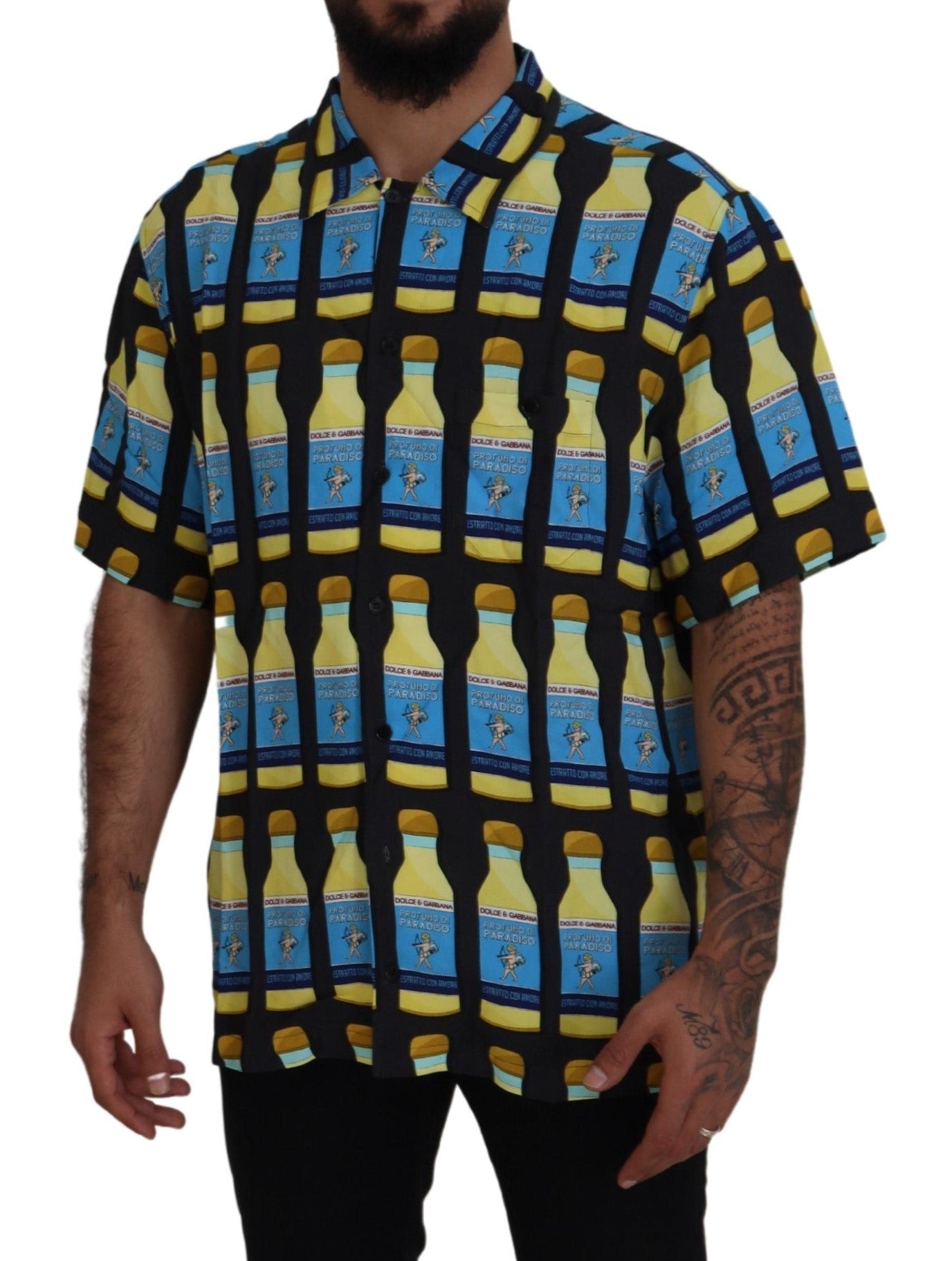 Dolce & Gabbana Multicolor Printed Viscose Casual Shirt - Zeiniez