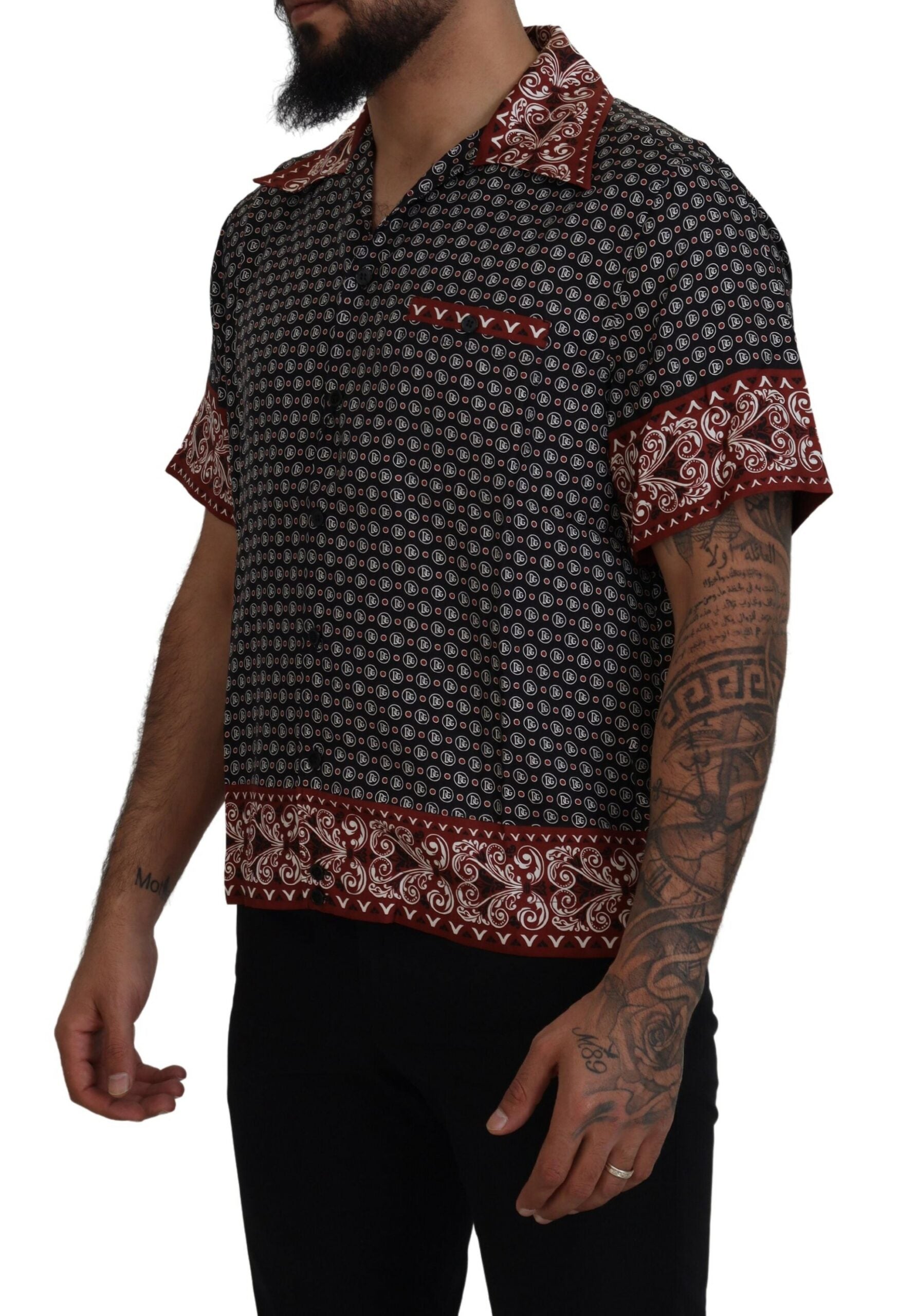 Dolce & Gabbana Multicolor Patterned Silk Casual Shirt - Zeiniez