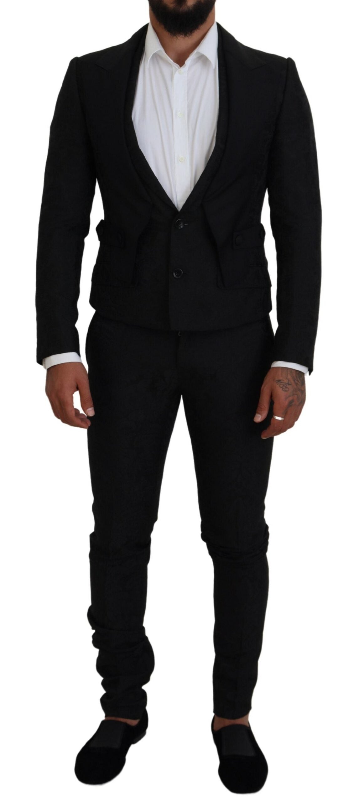 Dolce & Gabbana Black Polyester Men 2 Piece MARTINI Suit - Zeiniez
