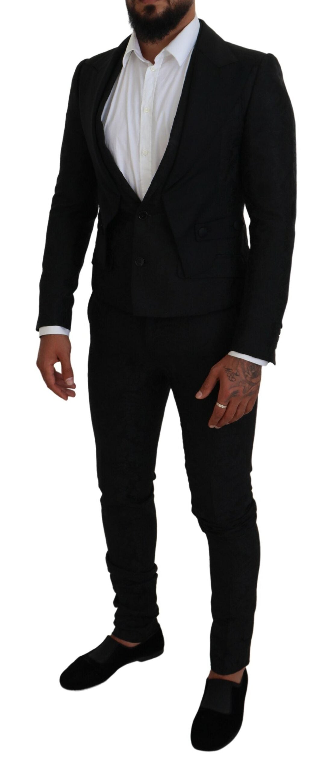 Dolce & Gabbana Black Polyester Men 2 Piece MARTINI Suit - Zeiniez