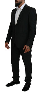 Dolce & Gabbana Black Single Breasted 2 Piece MARTINI Suit - Zeiniez
