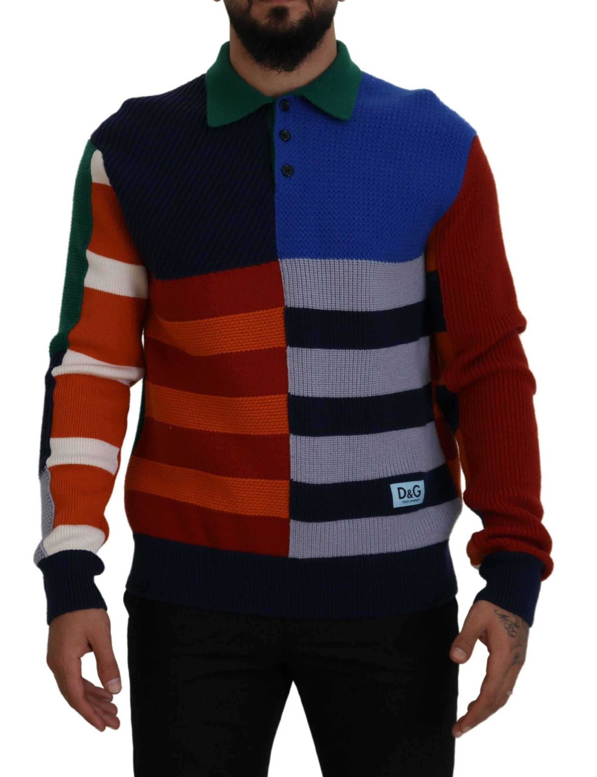 Dolce & Gabbana Multicolor Stripes Wool Pullover Sweater - Zeiniez
