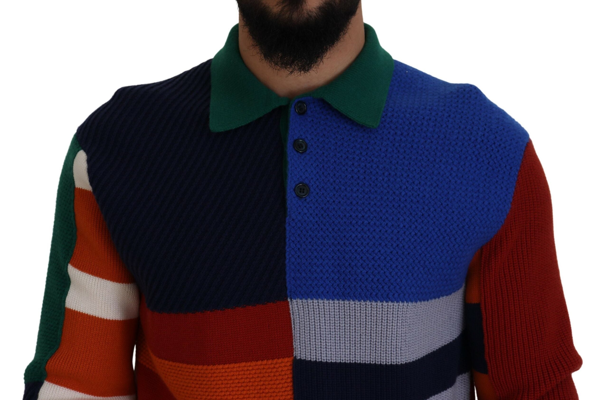 Dolce & Gabbana Multicolor Stripes Wool Pullover Sweater - Zeiniez