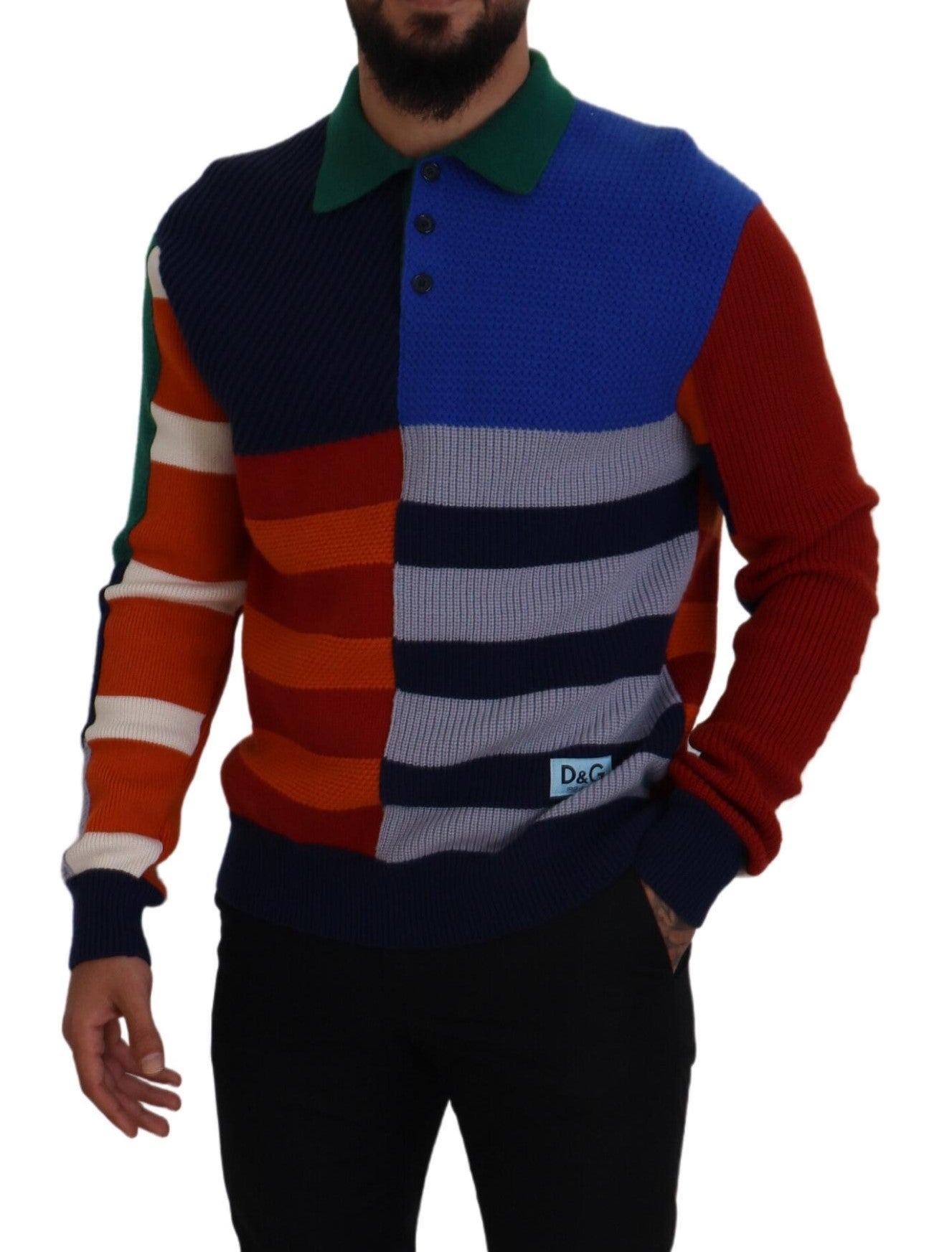 Dolce & Gabbana Multicolor Stripes Wool Pullover Sweater - Zeiniez