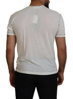 Dolce & Gabbana White Printed Short Sleeves Men T-shirt - Zeiniez