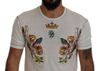 Dolce & Gabbana White Printed Short Sleeves Men T-shirt - Zeiniez