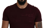 Dolce & Gabbana Maroon Printed Short Sleeves Men T-shirt - Zeiniez