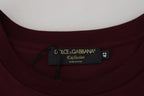 Dolce & Gabbana Maroon Printed Short Sleeves Men T-shirt - Zeiniez