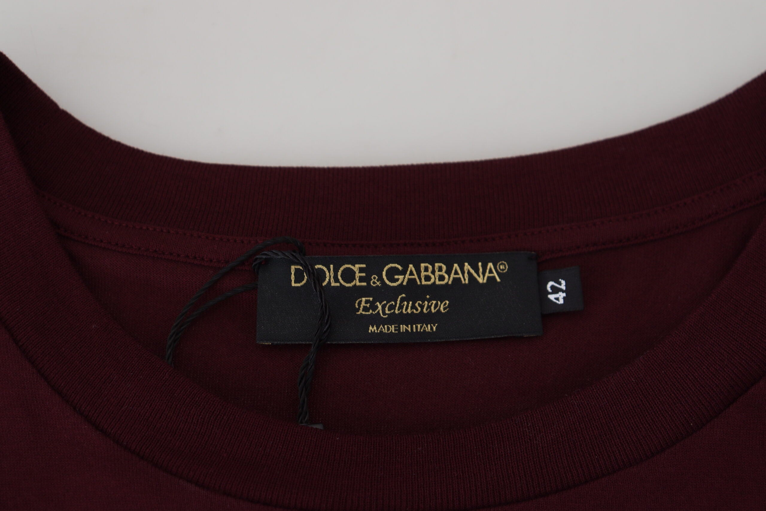 Dolce & Gabbana Maroon Printed Short Sleeves Men T-shirt - Zeiniez