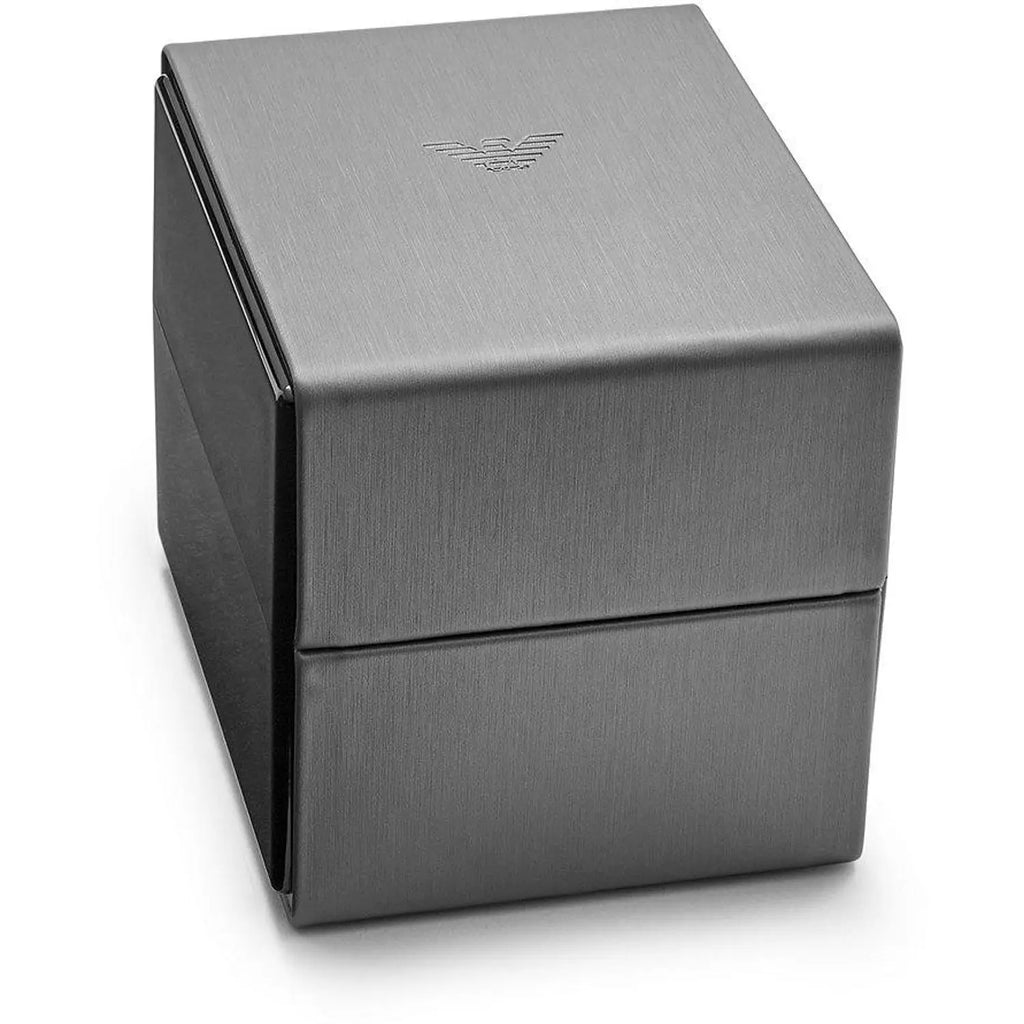 Emporio Armani Silver and Bronze Steel Chronograph Watch - Zeiniez