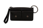 Dolce & Gabbana Black Leather Wristlet Mini Bag Card Bill Wallet - Zeiniez