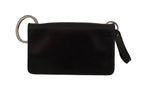 Dolce & Gabbana Black Leather Wristlet Mini Bag Card Bill Wallet - Zeiniez