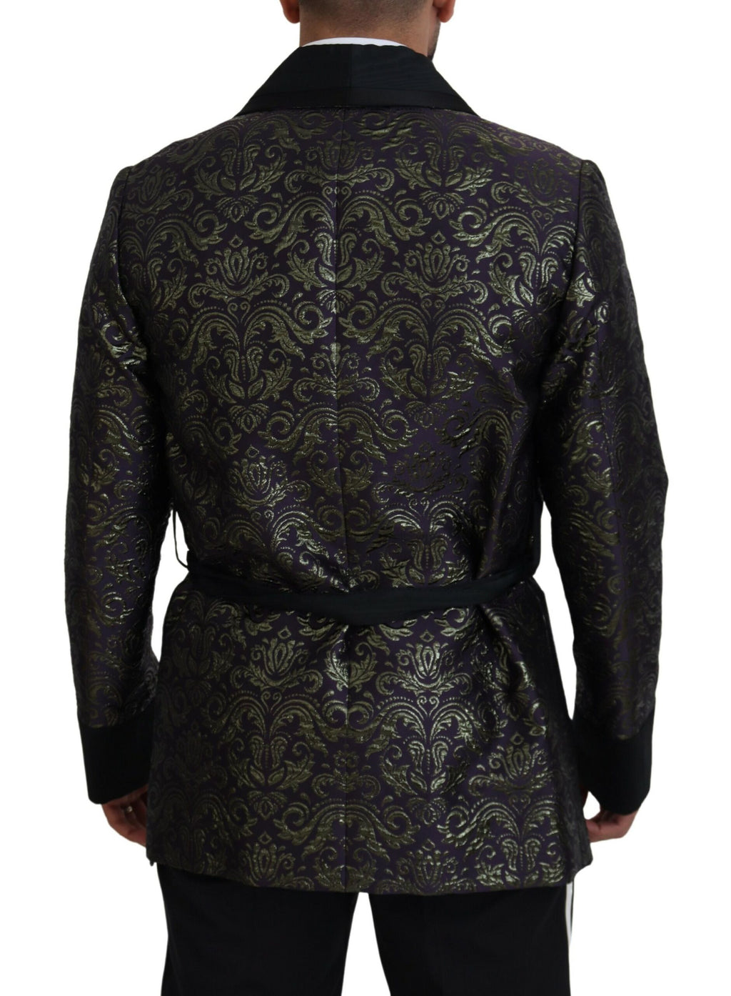 Dolce & Gabbana Gold Purple Baroque Jacket Blazer Robe - Zeiniez