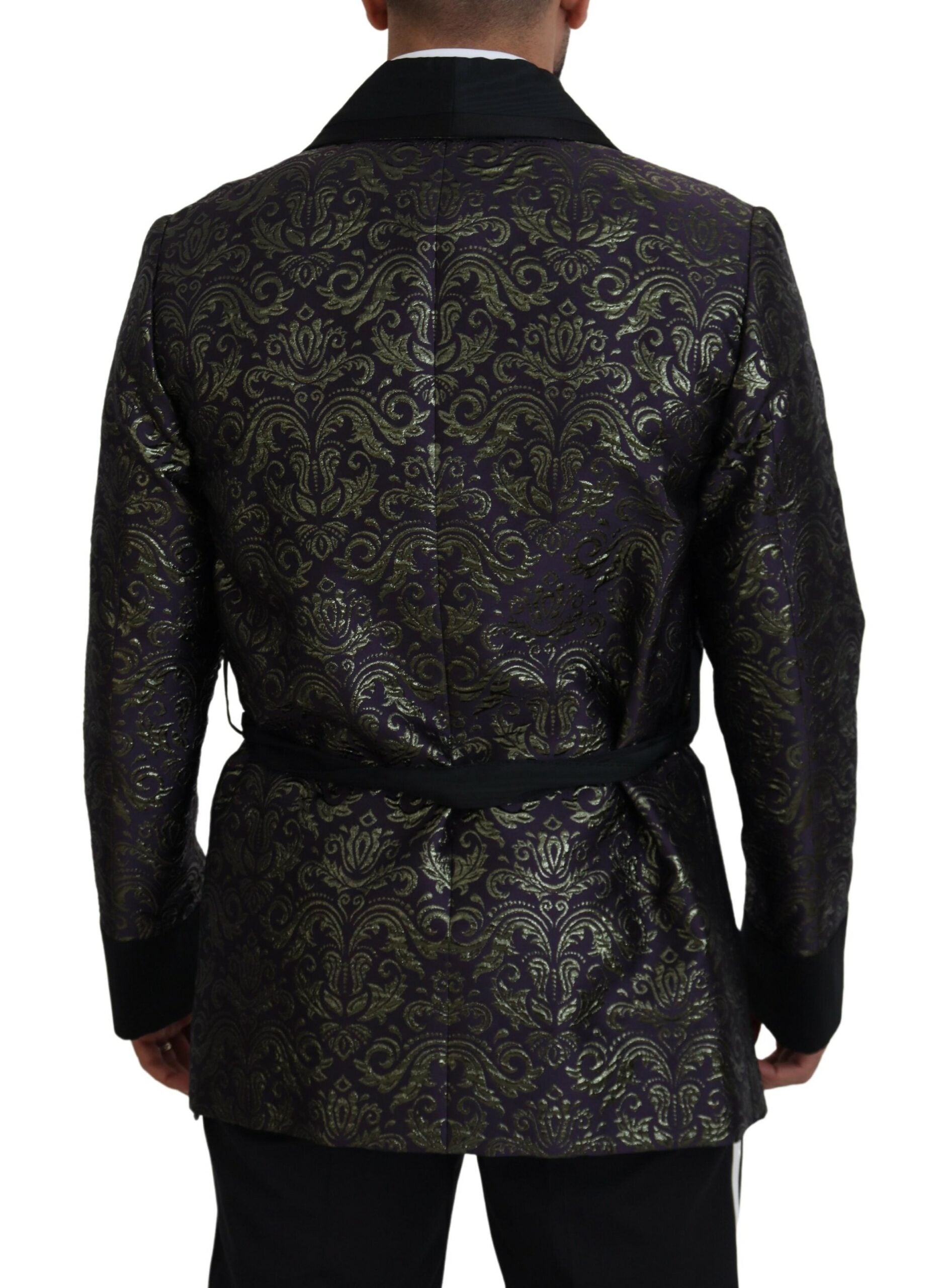 Dolce & Gabbana Gold Purple Baroque Jacket Blazer Robe - Zeiniez
