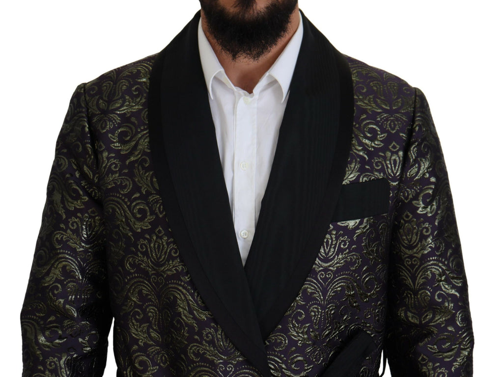 Dolce & Gabbana Gold Purple Baroque Jacket Blazer Robe - Zeiniez