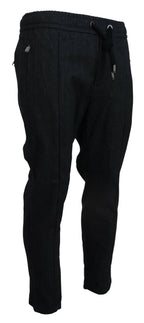Dolce & Gabbana Grey Cotton Tapered Cotton Pants - Zeiniez