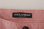 Dolce & Gabbana Pink Chinos Cotton Casual Mens Shorts - Zeiniez