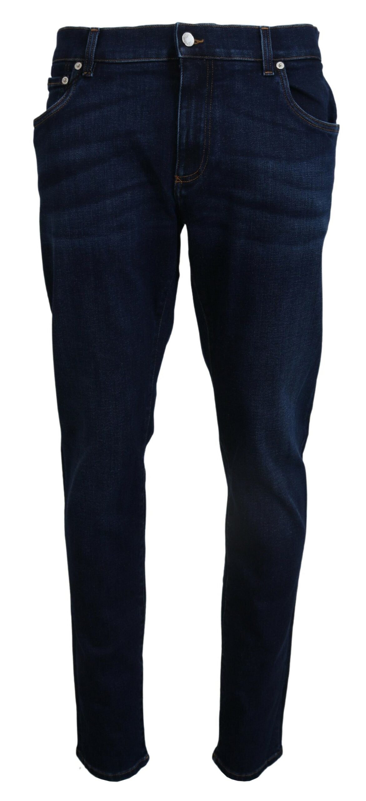 Dolce & Gabbana Dark Blue Cotton Denim SKINNY Jeans - Zeiniez