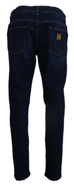Dolce & Gabbana Dark Blue Cotton Denim SKINNY Jeans - Zeiniez