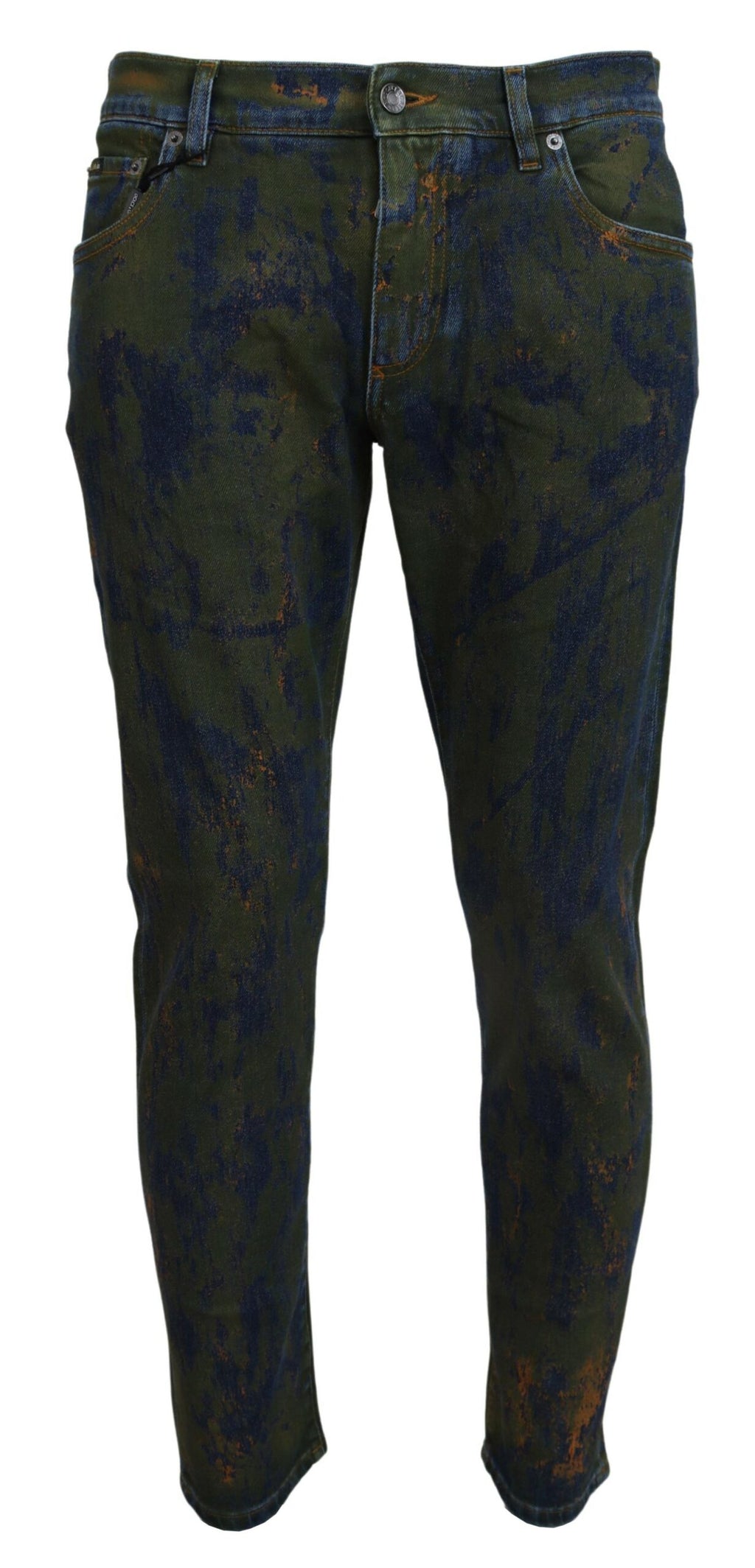 Dolce & Gabbana Blue Green Skinny Cotton Denim Jeans - Zeiniez