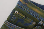 Dolce & Gabbana Blue Green Skinny Cotton Denim Jeans - Zeiniez