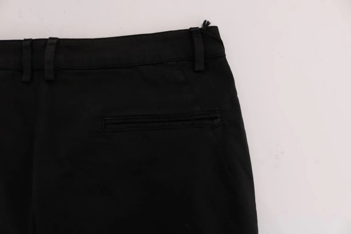 Costume National Black Slim Fit Cotton Stretch Pants - Zeiniez