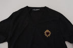 Dolce & Gabbana Gray Cashmere V-neck Gold Heart Sweater - Zeiniez