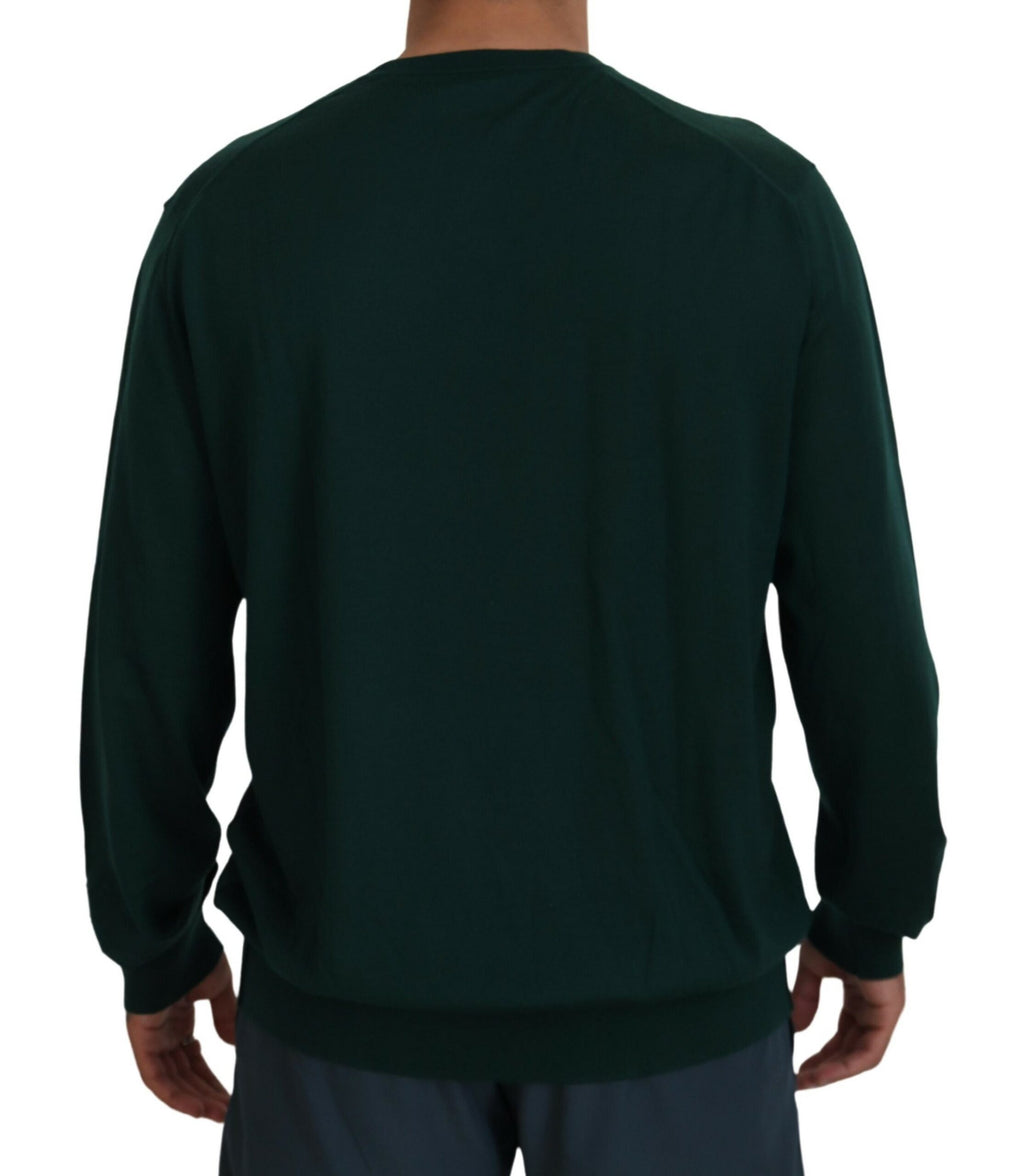 Dolce & Gabbana Green Cashmere V-neck Pullover Sweater - Zeiniez