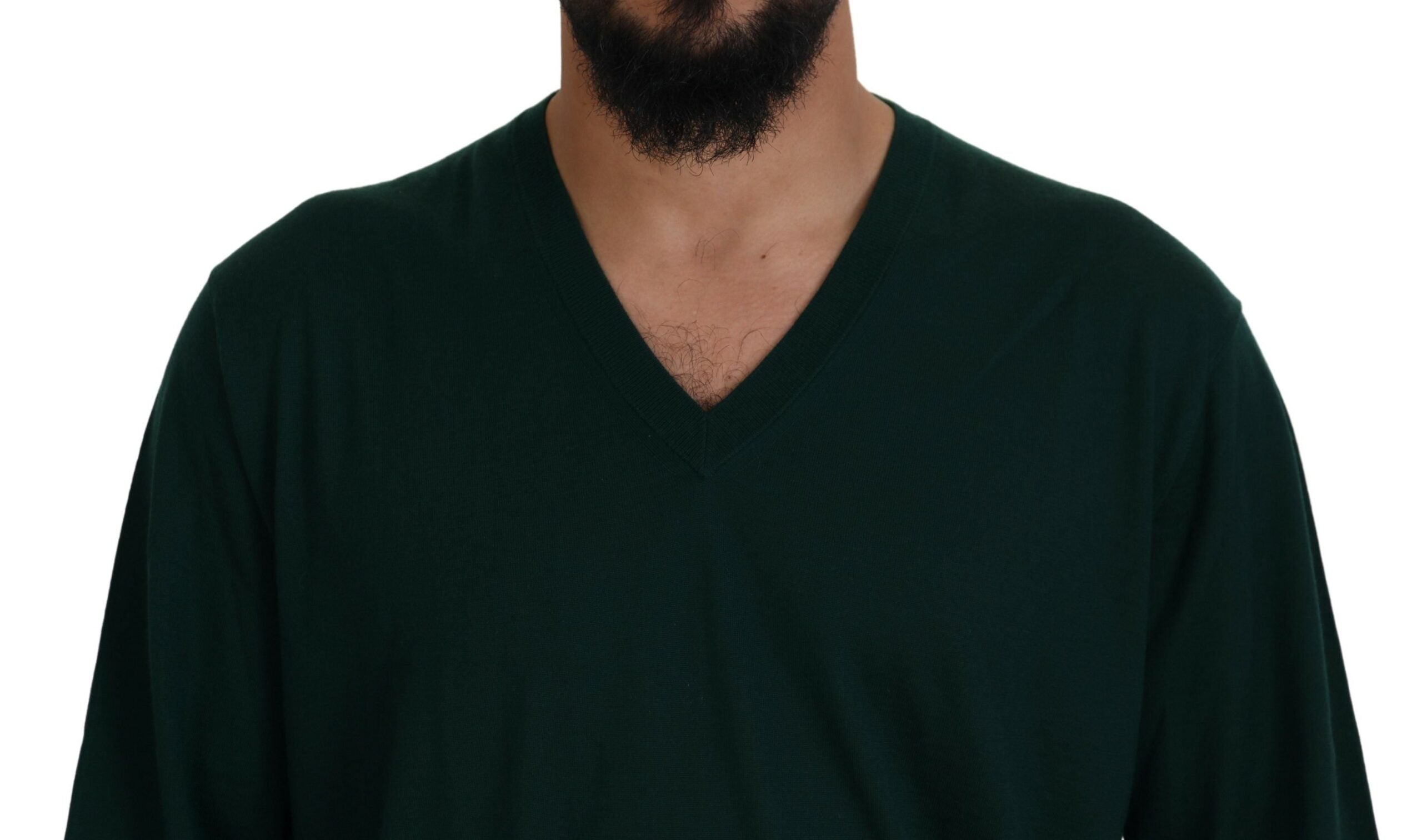 Dolce & Gabbana Green Cashmere V-neck Pullover Sweater - Zeiniez