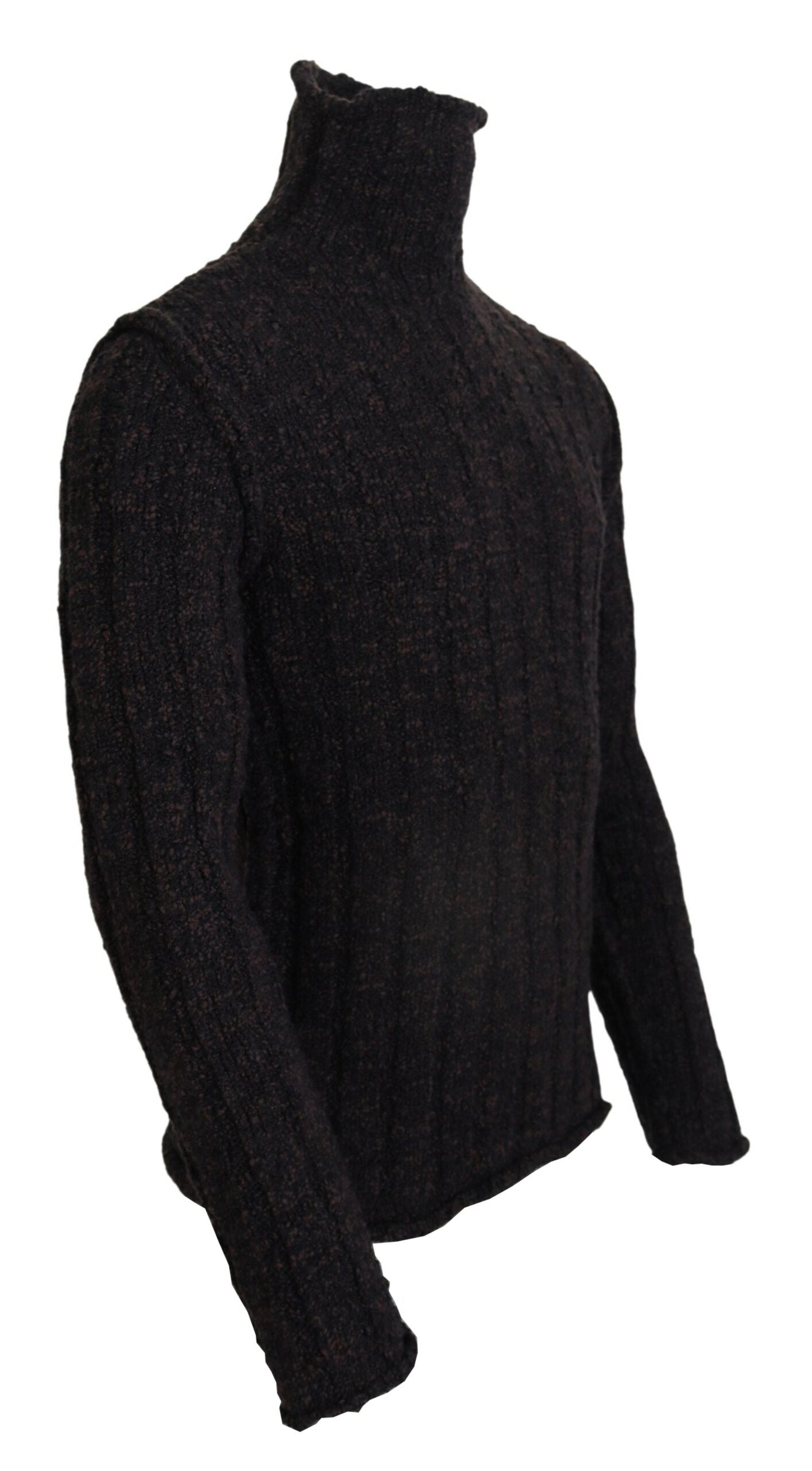 Dolce & Gabbana Brown Wool Knit Turtleneck Pullover Sweater - Zeiniez