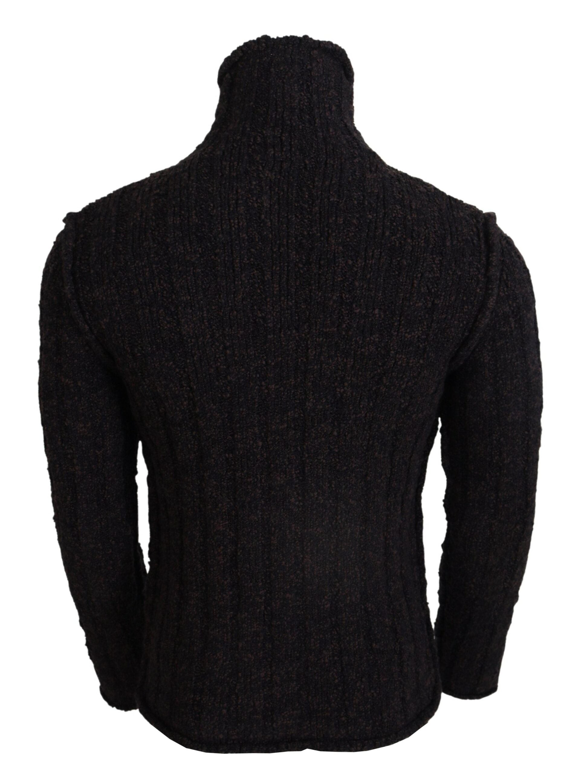 Dolce & Gabbana Brown Wool Knit Turtleneck Pullover Sweater - Zeiniez