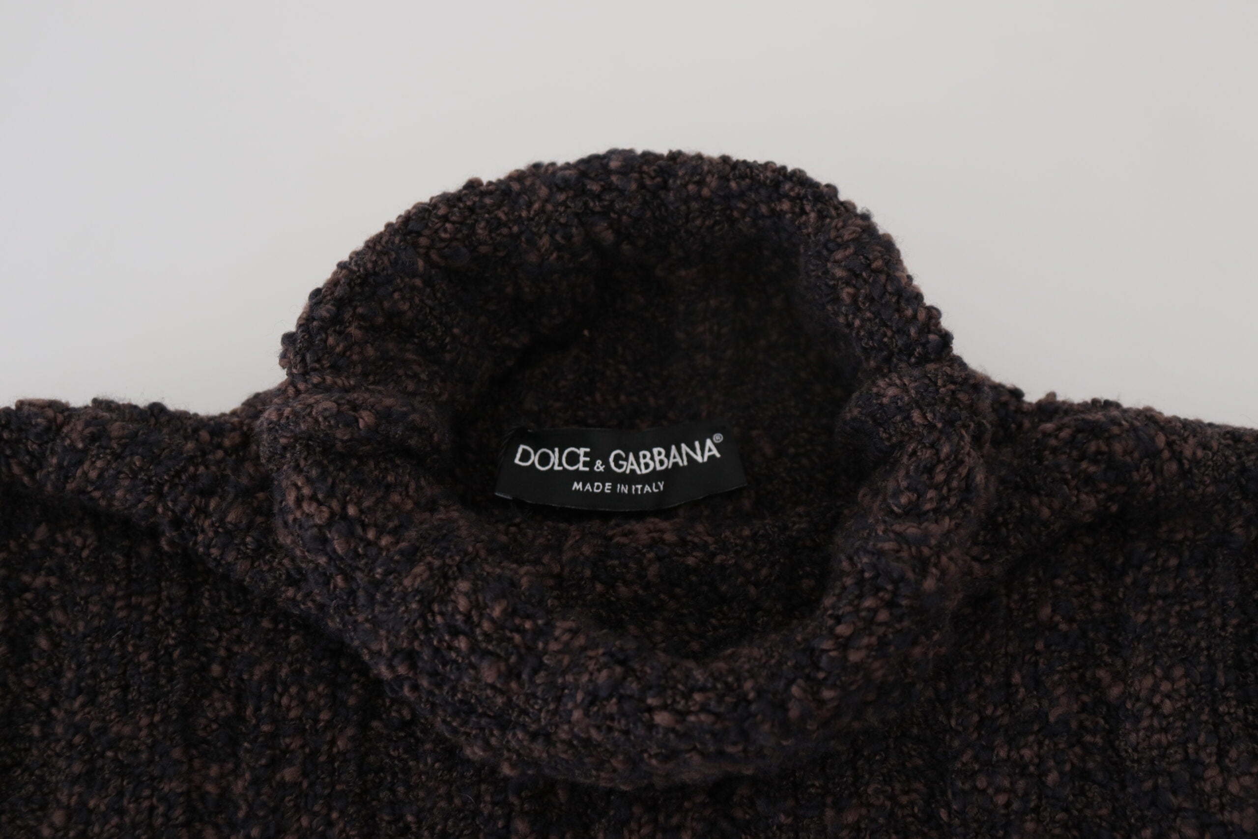Dolce & Gabbana Brown Wool Knit Turtleneck Pullover Sweater - Zeiniez