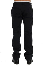 GF Ferre Blue Cotton Stretch Chinos Pants - Zeiniez