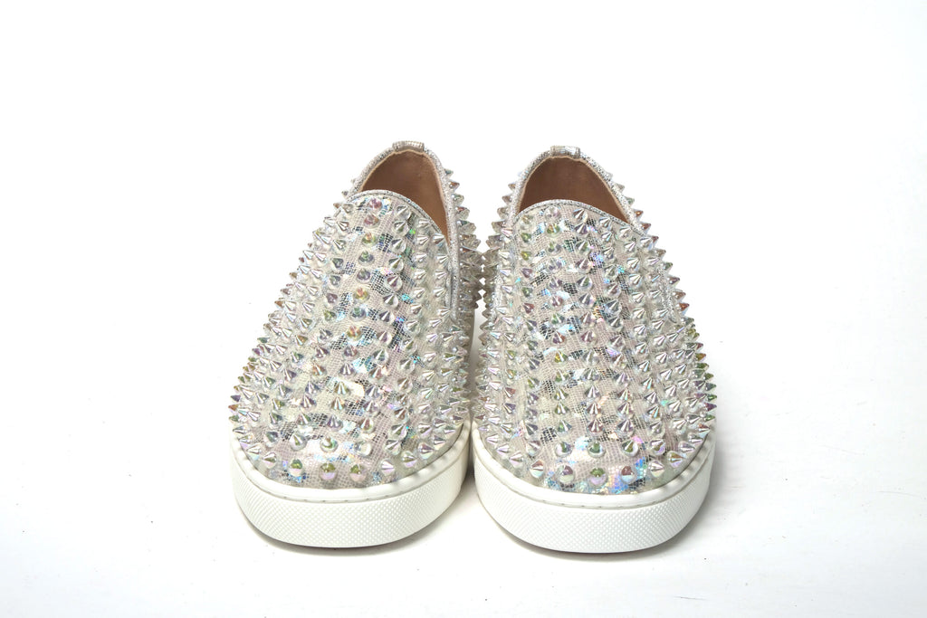 Christian Louboutin White Ab/Clear Ab Roller Boat Woman Flat Sneaker - Zeiniez