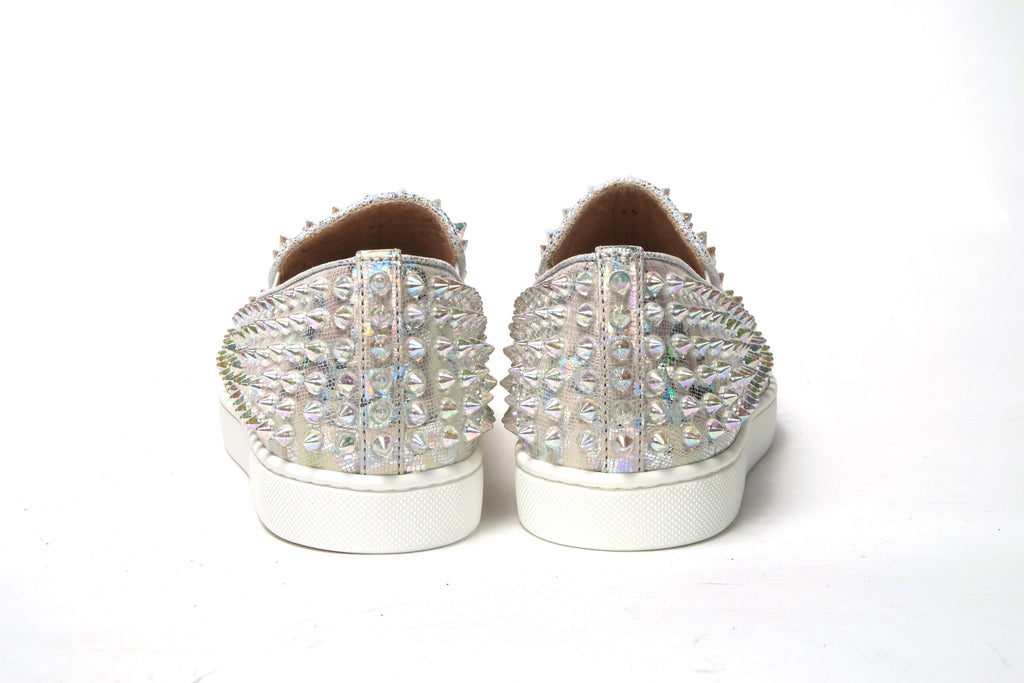 Christian Louboutin White Ab/Clear Ab Roller Boat Woman Flat Sneaker - Zeiniez