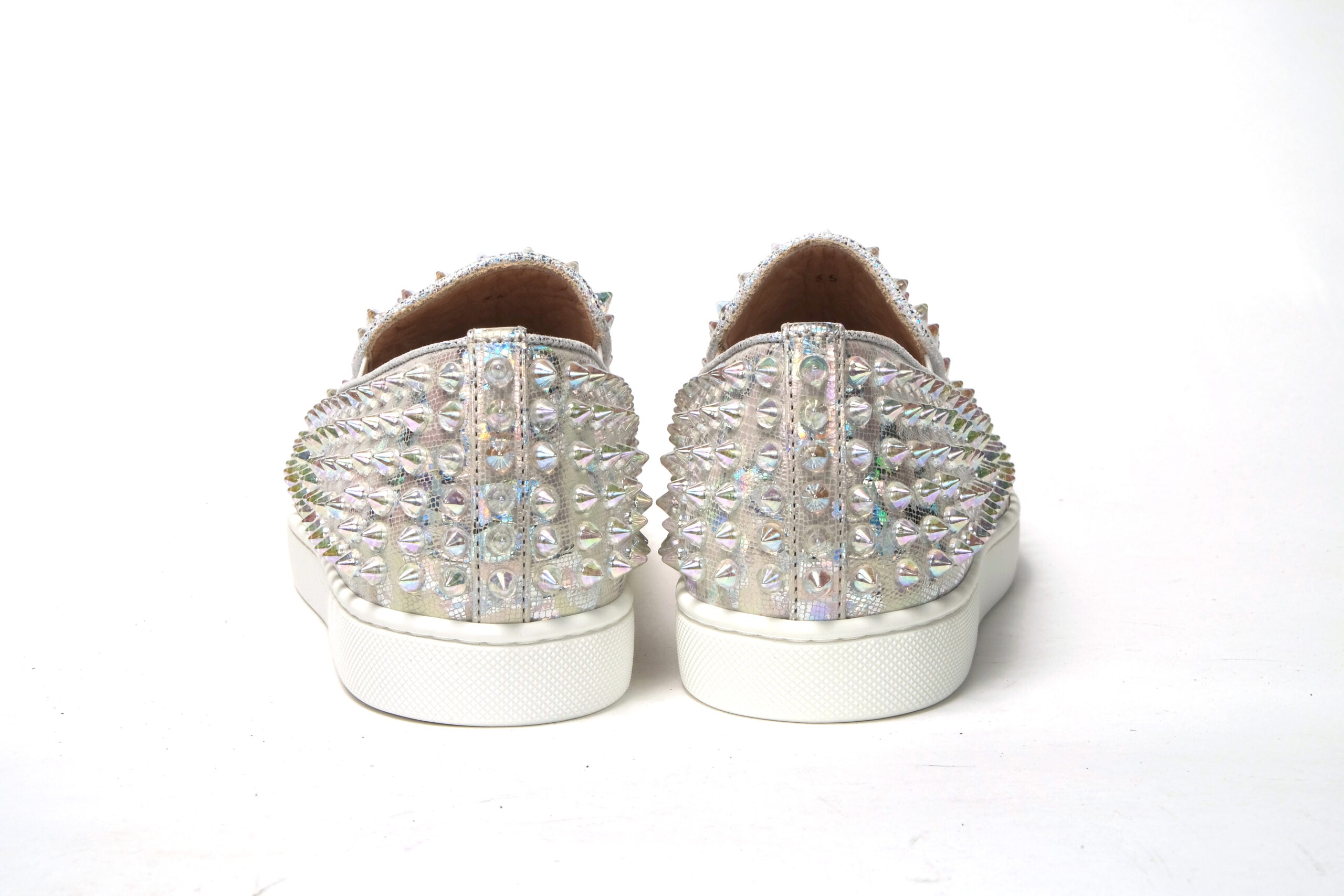 Christian Louboutin White Ab/Clear Ab Roller Boat Woman Flat Sneaker - Zeiniez