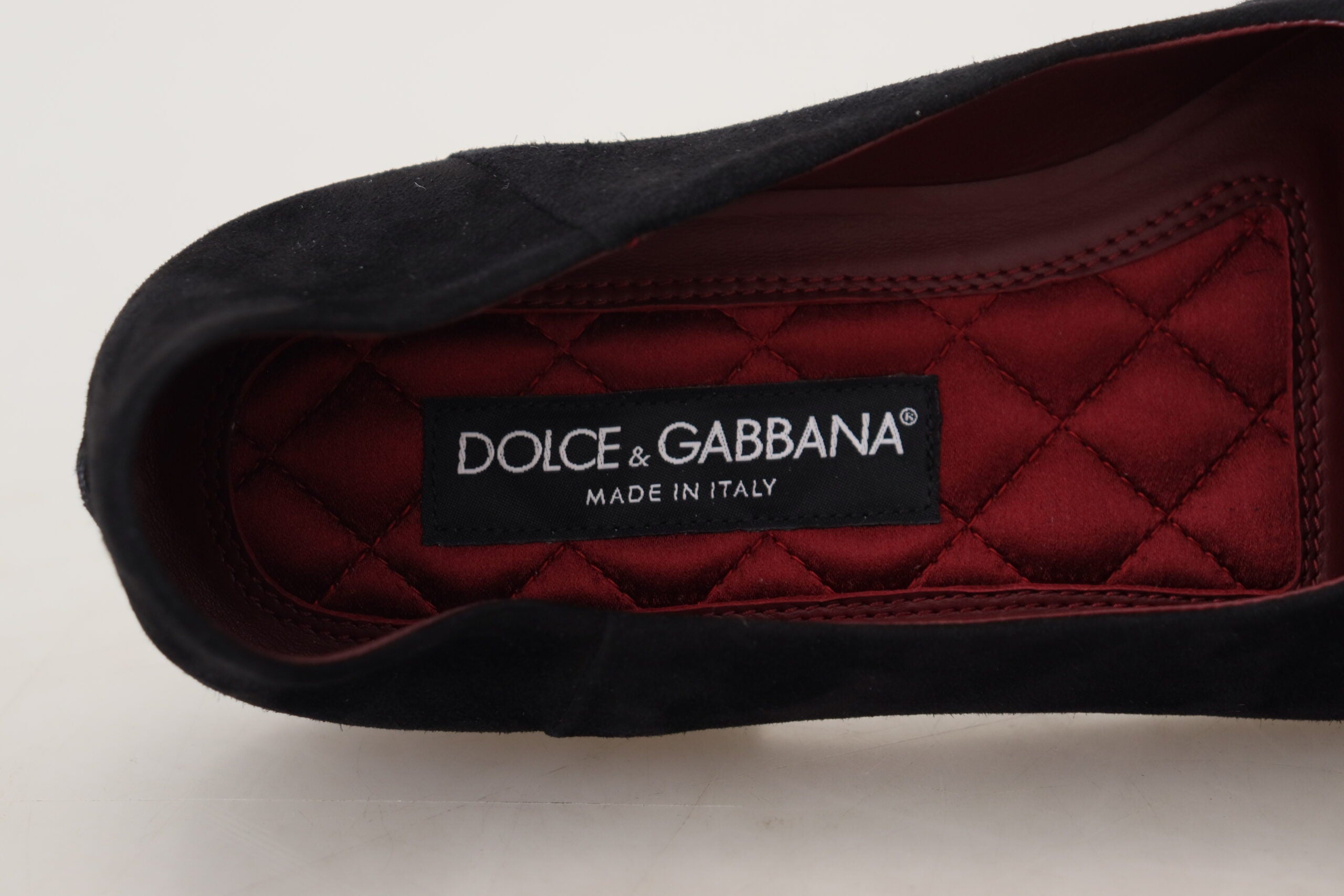 Dolce & Gabbana Black Suede Gold Cross Slip On Loafers Shoes - Zeiniez