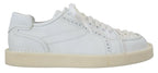 Dolce & Gabbana White Leather Low Top Oxford Sneakers Casual Shoes - Zeiniez