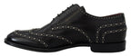 Dolce & Gabbana Black Leather Derby Dress Studded Shoes - Zeiniez