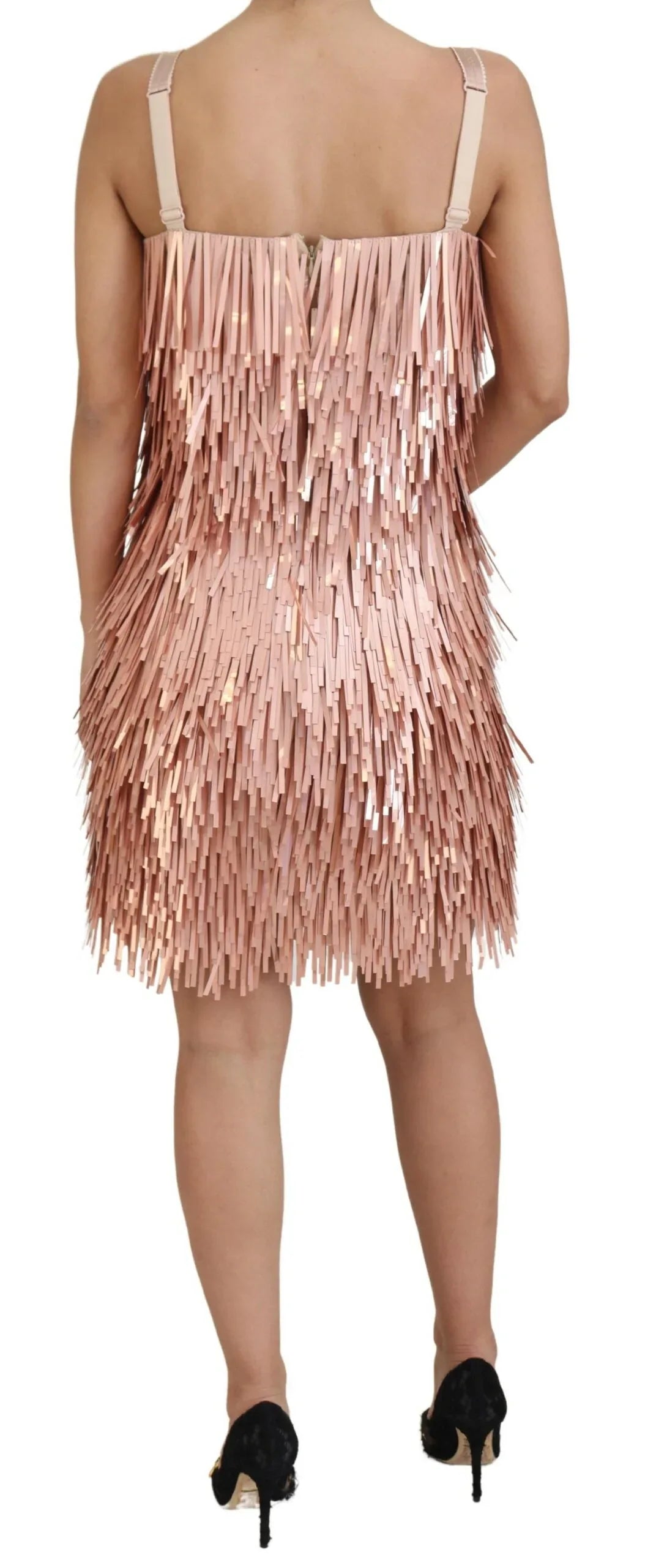 Dolce & Gabbana Pink Tinsel Sleeveless Shift A-line Dress - Zeiniez