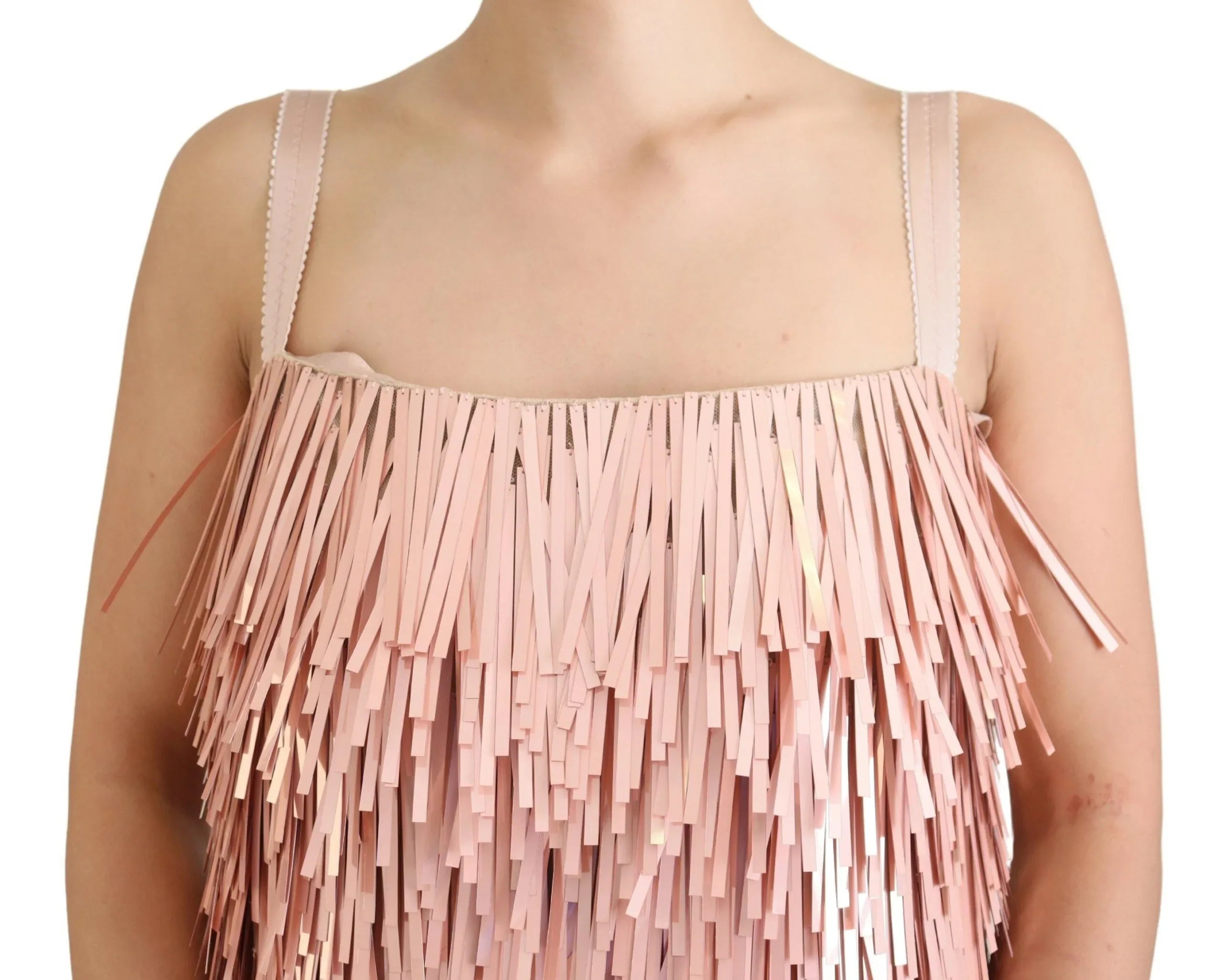 Dolce & Gabbana Pink Tinsel Sleeveless Shift A-line Dress - Zeiniez
