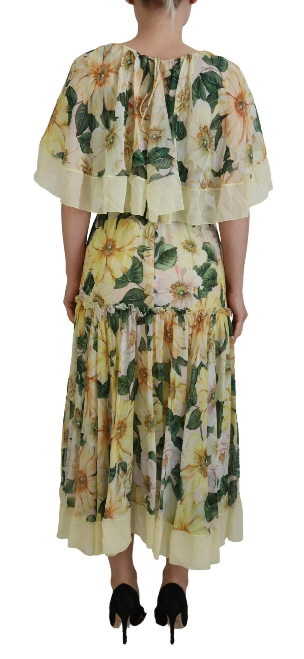 Dolce & Gabbana Multicolor Silk Floral Print Long Maxi Dress - Zeiniez