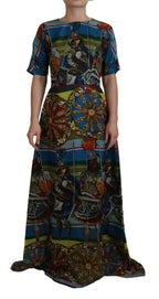 Dolce & Gabbana Multicolor Sicily Silk A-line Long Gown Dress - Zeiniez