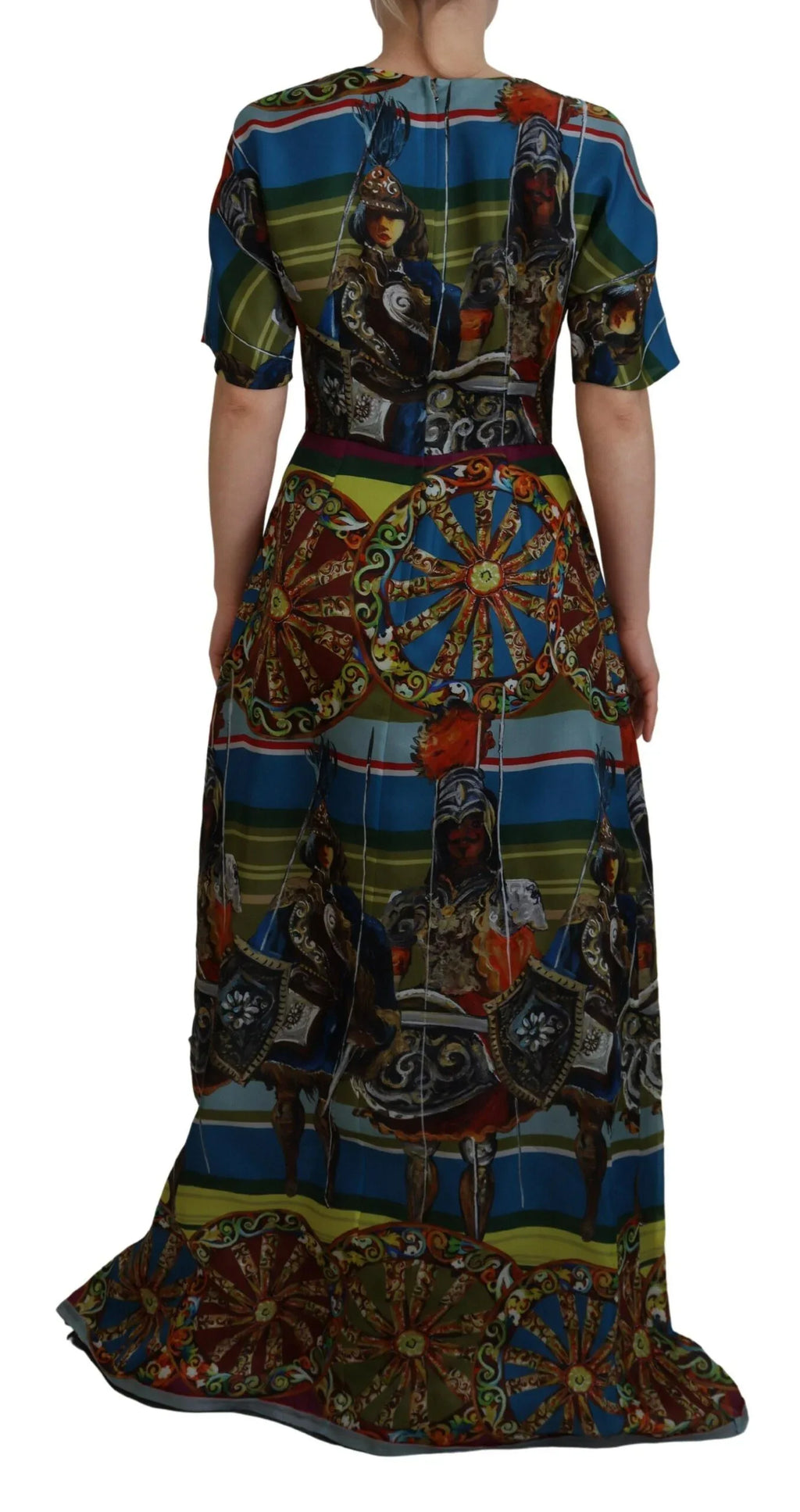 Dolce & Gabbana Multicolor Sicily Silk A-line Long Gown Dress - Zeiniez