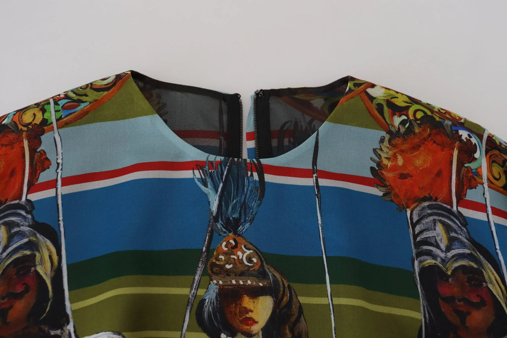 Dolce & Gabbana Multicolor Sicily Silk A-line Long Gown Dress - Zeiniez