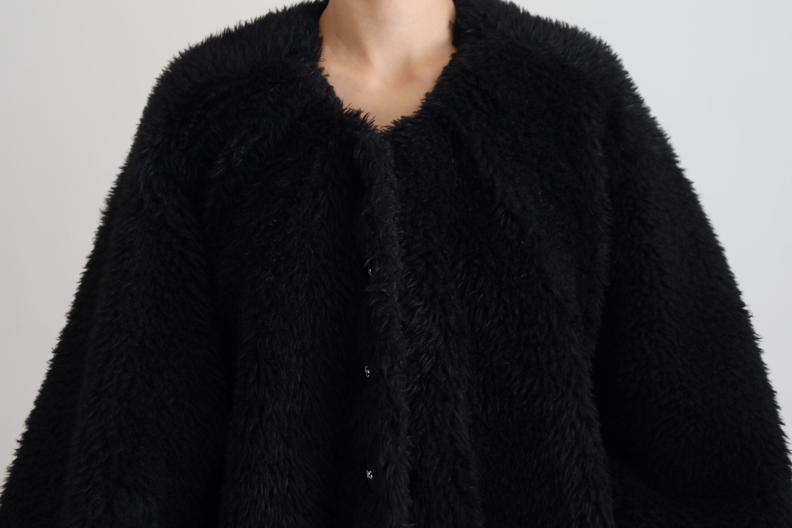 Dolce & Gabbana Black Cashmere Blend Faux Fur Coat Jacket - Zeiniez